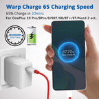 Original OnePlus Warp Charge 65W Fast Charger | Dash Charger Compatible with OnePlus, Oppo, Vivo, Realme Devices
