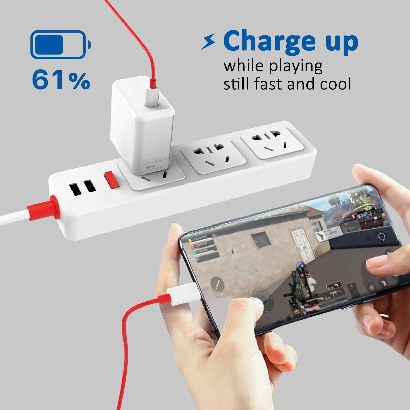 Original OnePlus Warp Charge 65W Fast Charger | Dash Charger Compatible with OnePlus, Oppo, Vivo, Realme Devices
